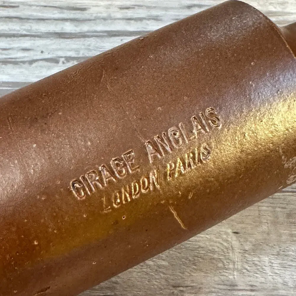 Antique Stoneware Bottle Garage Anglais London Paris Apothecary Vase